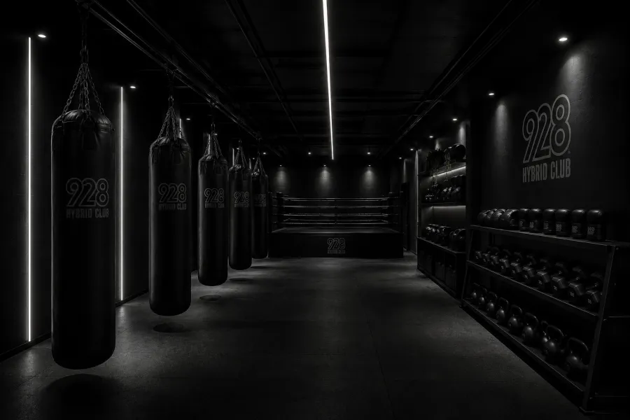 Zona de boxeo de 928 Hybrid Club — sacos y ring